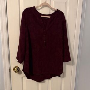 Sara Michelle Deep Burgundy Blouse